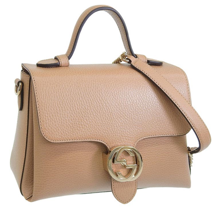 Riverall GUCCI グッチ インターロッキング G ハンドバッグ 斜めがけ ショルダーバッグ 2WAY レザー バッグ・鞄