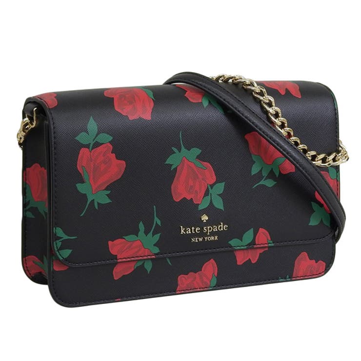 Riverall KATE SPADE ケイトスペード MADISON FLAP CROSSBODY マディソン ローズ プリント フラップ クロスボディ ハンド バッグ 斜めがけ ショルダー バッグ 2WAY レザー バッグ・鞄