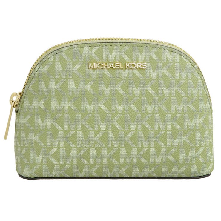 Riverall MICHAEL KORS マイケルコース ポーチ 化粧ポーチ コスメポーチ レディース アウトレット コーティングキャンバス グリーン ジェットセットトラベル JET SET TRAVEL トラベルポーチ ミディアム シグネチャー 35 2