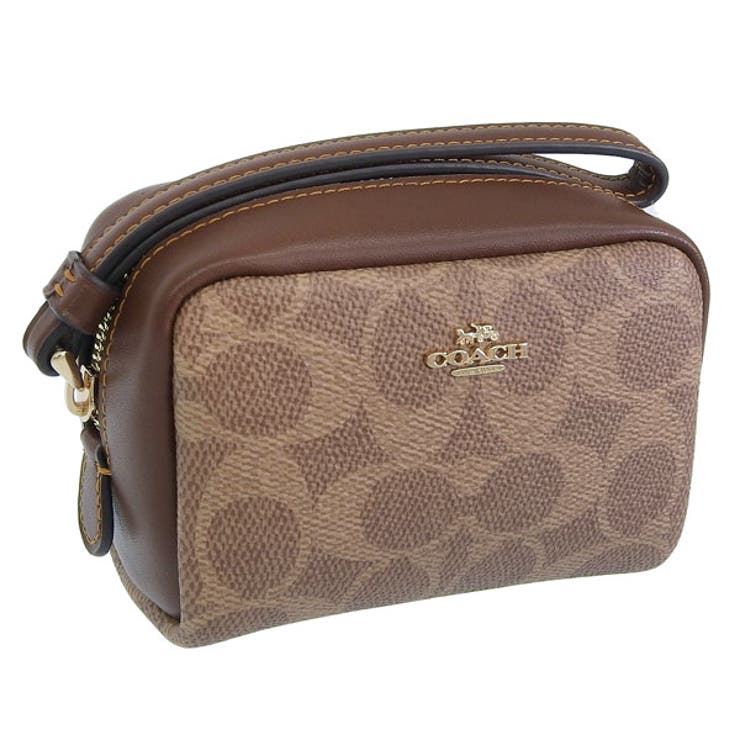 Riverall COACH コーチ ポーチ レディース アウトレット リストレット カーキ×ブラウン シグネチャー P..