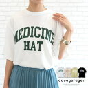 【4/27 9:59まで 10%OFFクーポン】aquagarage 夏に一枚でもサマになる! オーバーサイズロゴTシャツ トップス