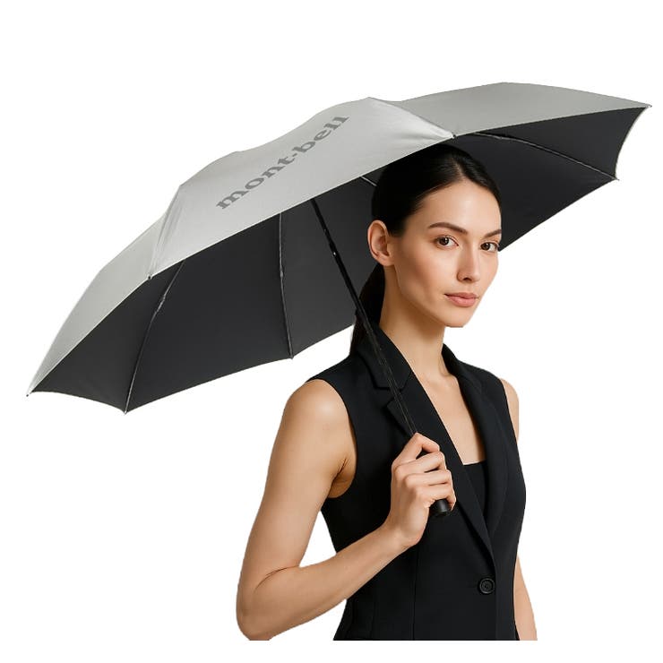 【10％OFFクーポン！1/16(金)1:59まで】Riverall モンベル mont-bell 折り畳み傘 日傘 晴雨兼用（シルバー） 小物