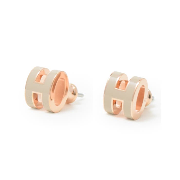 Riverall HERMES エルメス ミニ ポップ アッシュ H ピアス ベージュ H608002FO55 HERMES アクセサリー