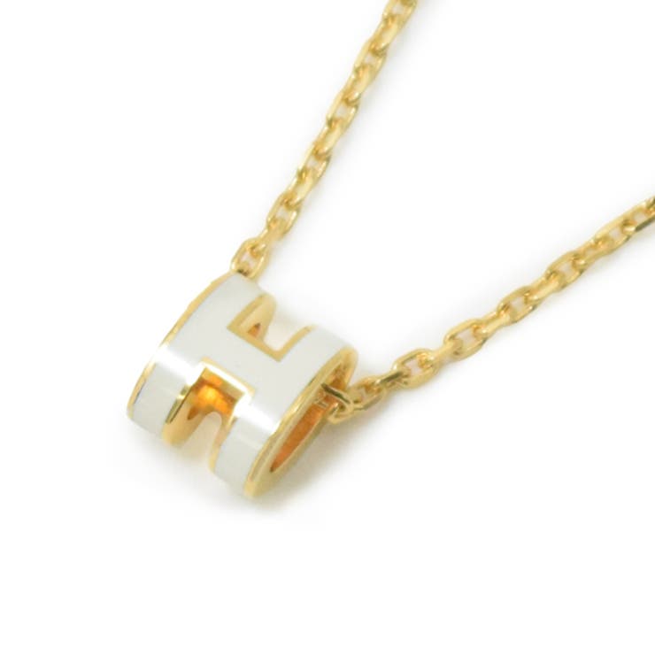 Riverall HERMES エルメス ミニ ポップ H ペンダント ネックレス ホワイト H147992F49 HERMES アクセサリー
