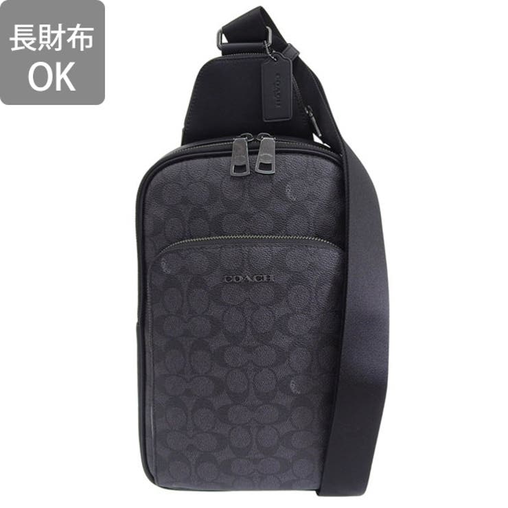 Riverall COACH コーチ バッグ メンズ ボディバッグ アウトレット チャコール×ブラック イーサン パック シグネチャー キャンバス ETHAN PK SIG CZ393QBMI5 COACH バッグ・鞄 2