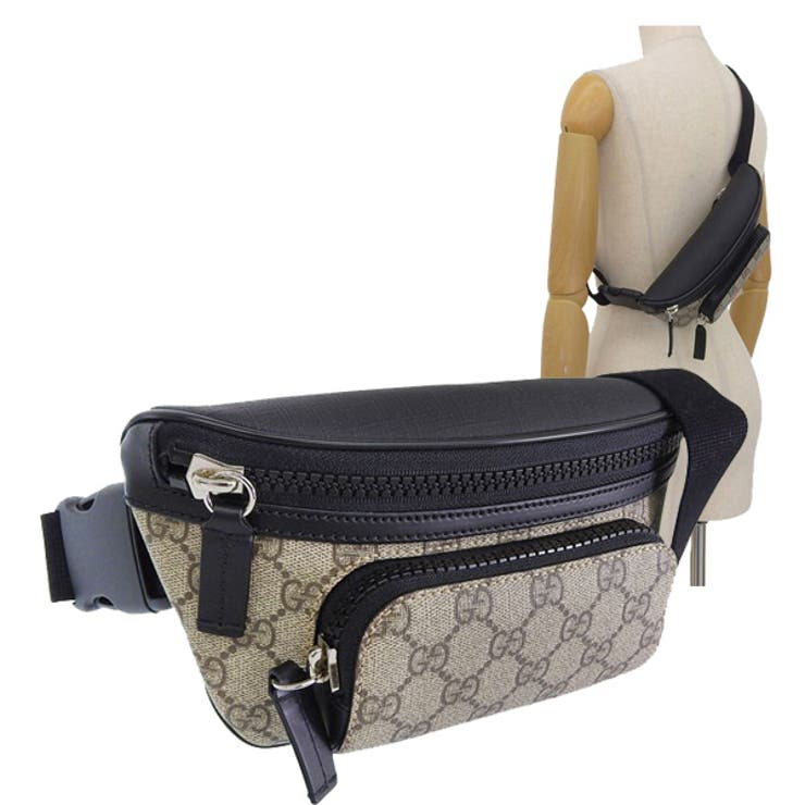Riverall GUCCI グッチ バッグ レディース ボディバッグ アウトレット ブラック×ベー ...
