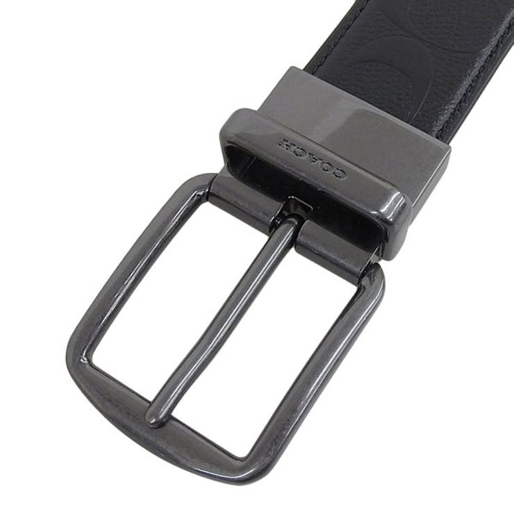 Riverall COACH コーチ ベルト メンズ アウトレット レザー ブラック ハーネスバックル カットトゥサイズ リバーシブル 38mm WHRN CTSR SIGL BELT CQ024BLK COACH 小物 3