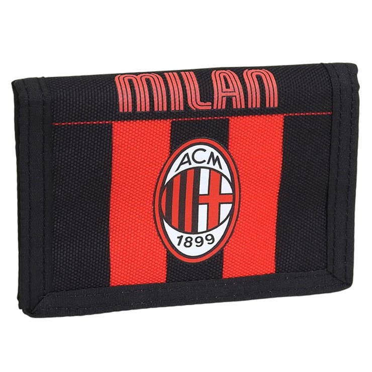 Riverall Associazione Calcio Milan ACミラン 財布 メンズ 三つ折り財布 アウトレット ブラック×レッド VELCRO WALLET MILAN THE GREATEST PASSION 30F202408-899 A