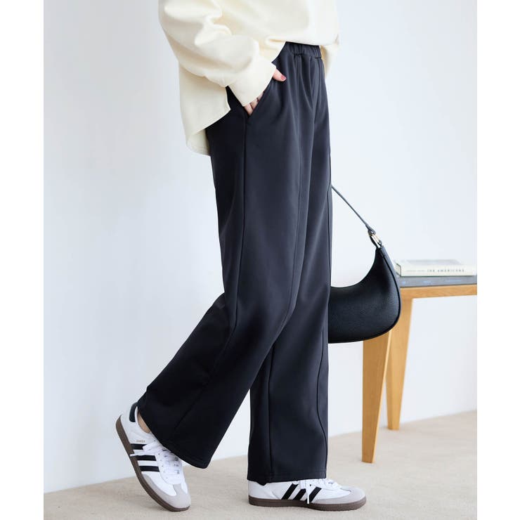 alotta あったか裏起毛セミワイドパンツレギュラ パンツ・ズボン