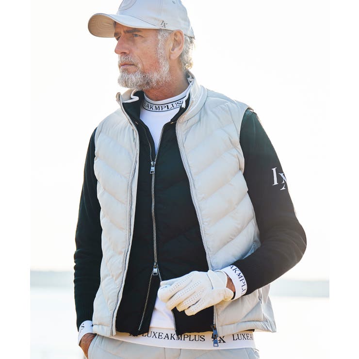 SHIFFON LUXEAKMPLUS リュクスエイケイエムプラス ゴルフ ムーブライトパデッドジャケットベスト メンズ おしゃれ かっこいい ブランド ゴルフウェア スポーツウェア GOLF スポーツ
