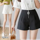 【8/11まで5%OFFクーポン】Miniministore シフォン ショートパンツ レディース ハイウエスト ホットパンツ タック入り ワイドパンツ キュロット 美脚ショーパン ゆったり パンツ・ズボン