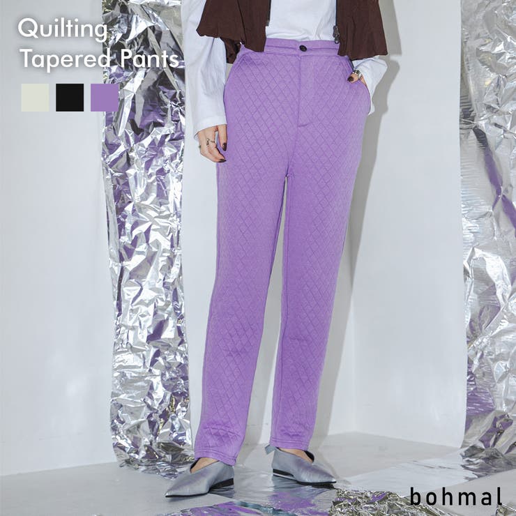 夢展望 キルティングテーパードセンタープレスパンツ 韓国 夢展望 パンツ・ズボン