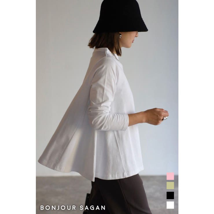 BONJOUR SAGAN 裾フレアロンT 182-166004/99-000255/99-000062 トップス