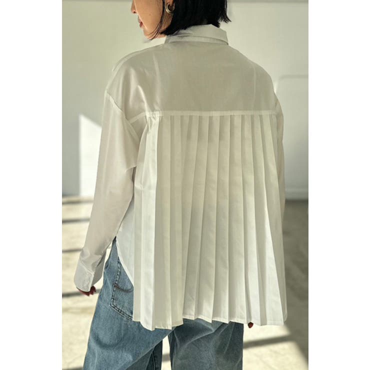 BONJOUR SAGAN クロップド丈バックプリーツシャツ 88-003112 トップス