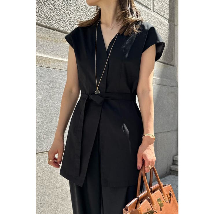 BONJOUR SAGAN ウエストベルトVネックジレ 88-002790 トップス