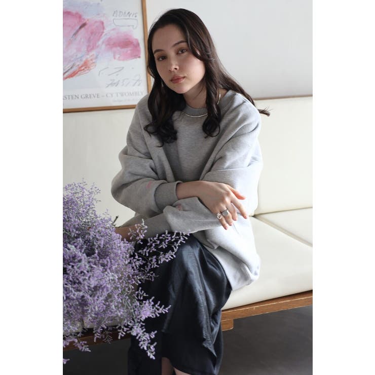 BONJOUR SAGAN 裏起毛袖刺繍スウェット 88-002905 トップス