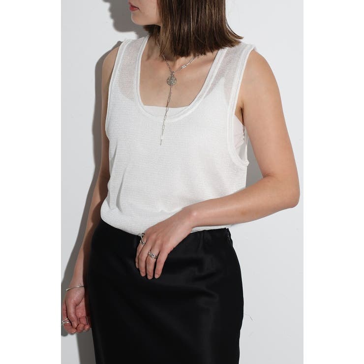 BONJOUR SAGAN シアーニットタンク 77-004102 トップス