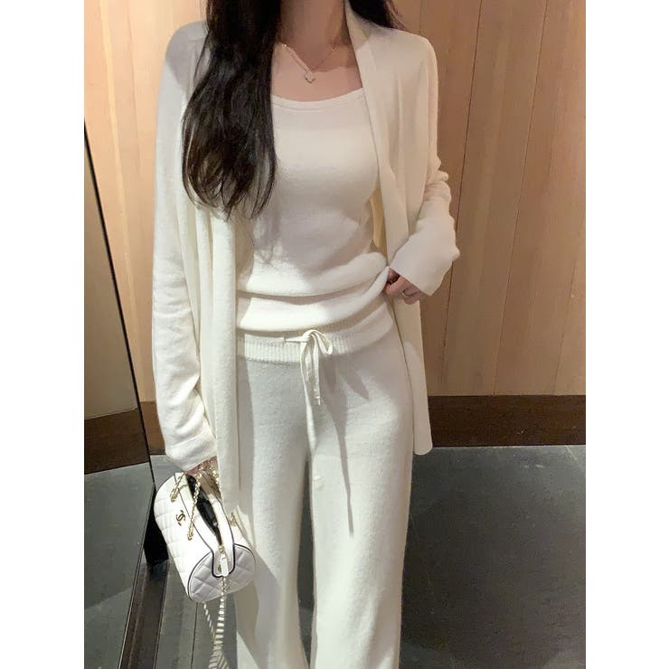 【10％OFFクーポン！11/27(木)1:59まで】Ulysses ニットキャミソールジャケットワイドパンツセットアッ..