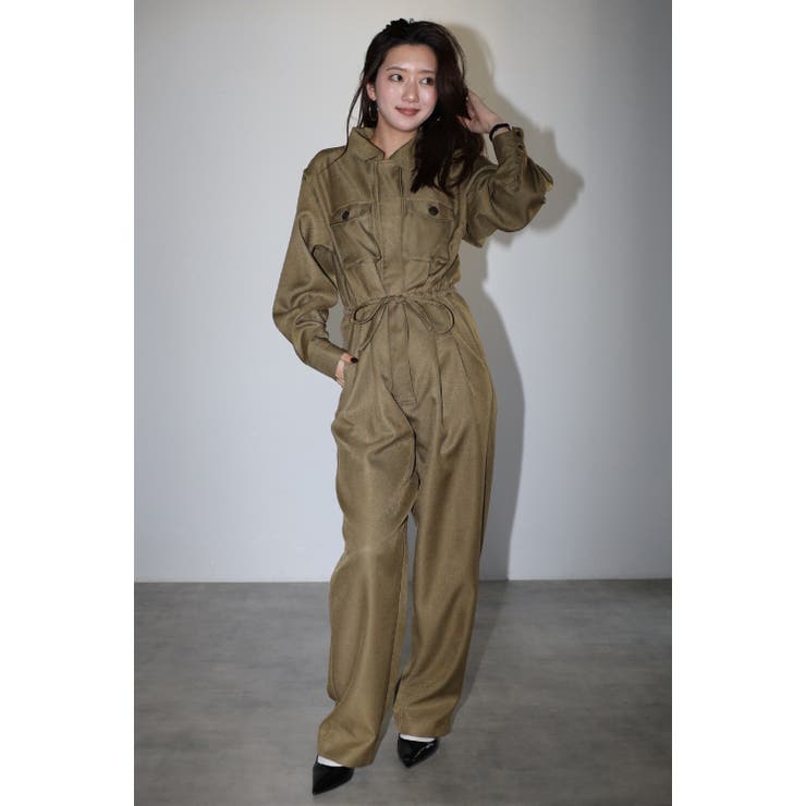 【10％OFFクーポン！本日実施中】BONJOUR SAGAN ENC エンク waist drawstring jumpsuit / ウエストドロストジャンプスーツ 77-004541 パンツ・ズボン