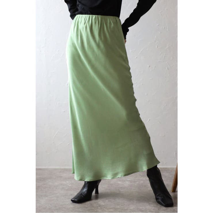 【10％OFFクーポン！11/27(木)1:59まで】BONJOUR SAGAN マットサテンスカート 88-003133 スカート