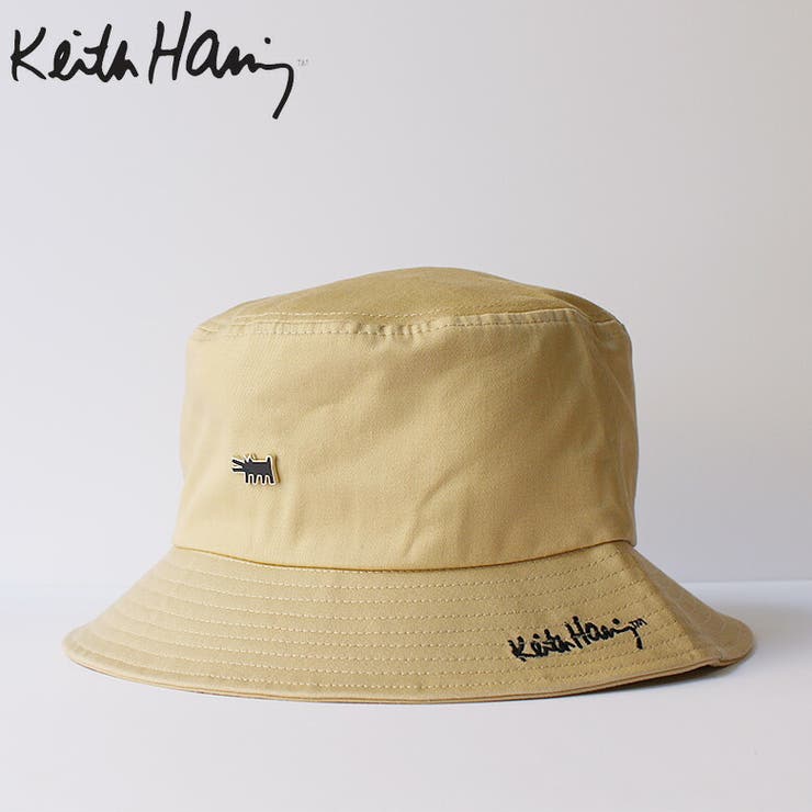 楽天SHOPLISTEYEDY Keith Haring キースヘリング アートロゴ メタルバッジ バケットハット メンズ レディース おしゃれ フェス 学生 かわいい 可愛い ベージュ アウトドア アウトフィット 人気 ブランド 中学生 高校生 大人 ユニセックス oot