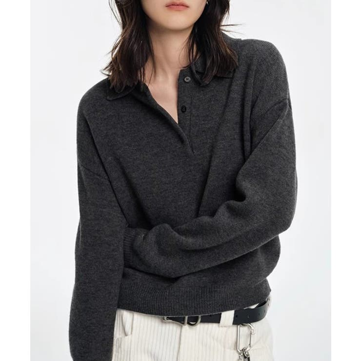 【10%OFFクーポン!11/27(木)1:59まで】SETUP7【WOMEN】 【SETUP7】ドロップショルダーニットポロ KNF149 トップス