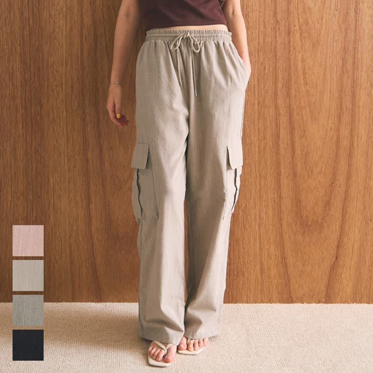 coca リネン風カーゴパンツ パンツ・ズボン