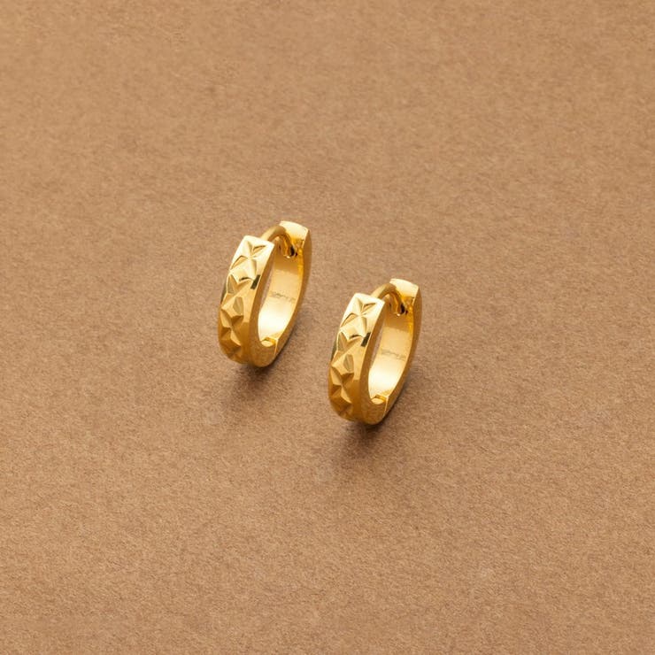 【10％OFFクーポン！11/27(木)1:59まで】CREAM-DOT ステンレス製 ピアス 金属アレルギー つけっぱなし サージカルステンレス レディース キャッチレス 中折れ 開閉式 ワンタッチ 切り込み スターカット フープ ゴールド ピンクゴー