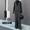 【5/15限定 15%OFFクーポン】aquagarage トレンド感たっぷりに仕上がる!ツイードVネックオールインワン パンツ・ズボン