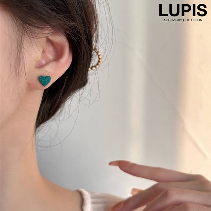 【10％OFFクーポン！2/10(火)1:59まで】LUPIS 【S925ポスト】ストーン風マットハートピアス アクセサリー