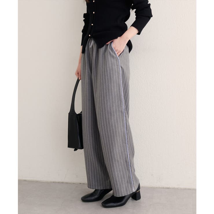 NICE CLAUP / OLIVE des OLIVE　OUTLET 【natural couture】サイドラインイージーパンツ パンツ・ズボン