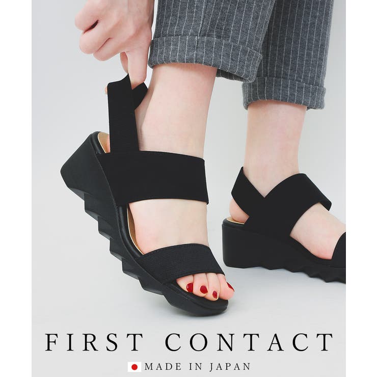 Fashion Letter Fashion Letter ファッションレター コンフォートサンダル ヒール レディース 立ち仕事靴 オフィス 室内履き コンフォートシューズ 日本製 FIRSTCONTACTファーストコンタクト ナースシューズ ウェッジ