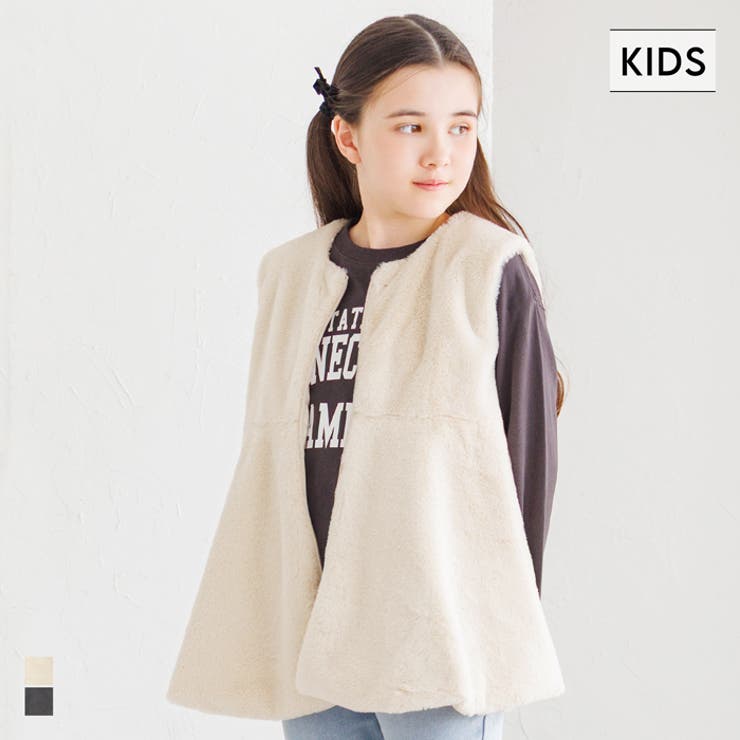 coca フェイクファージップベスト トップスのサムネイル