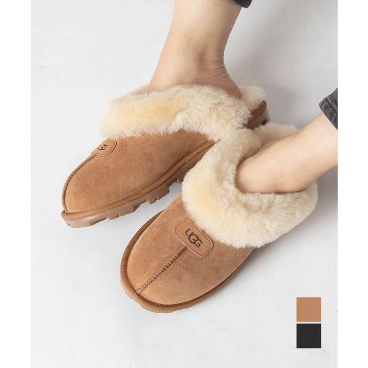 U-STREAM アグ UGG COQUETTE 5125 サンダルレディース シューズ コケット サボ シープスキン ショート ボア レザー 履きやすい 通勤 通学 普段使い スリッパ おしゃれ 靴 ウィンター 防寒 つっかけ ファー あったか かわい