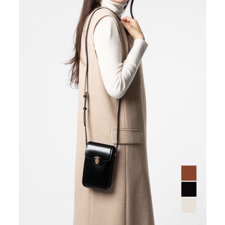 U-STREAM トリーバーチ TORY BURCH 156747 ショルダーバッグ Robinson Spazzolato Phone Crossbody バッグ・鞄