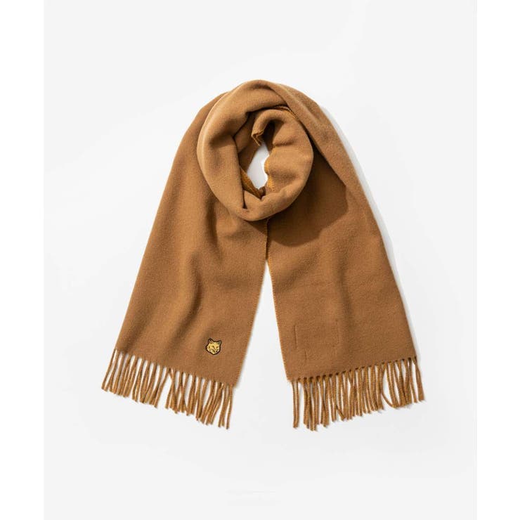 U-STREAM メゾンキツネ MAISON KITSUNE LW06201WA0018 スカーフ FOX HEAD PATCH SCARF メンズ フォックスヘッド パッチ マフラー ウール プレゼント ギフト 秋冬 防寒 小物