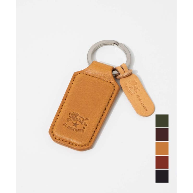 【10％OFFクーポン！1/29(木)1:59まで】U-STREAM イル ビゾンテ IL BISONTE SKH143 PO0001 キーリング KEY HOLDER メンズ レディース キーホルダー レザー コンパクト アクセサリー ギフト プレゼン