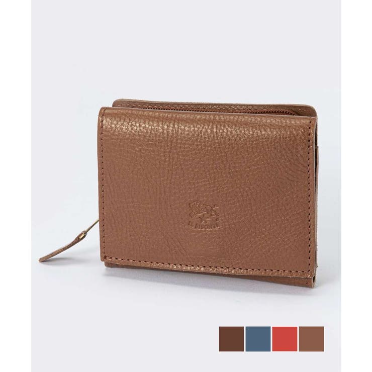 【10％OFFクーポン！11/27(木)1:59まで】U-STREAM イル ビゾンテ IL BISONTE SMW036PV0001 三つ折り財布 メンズ レディース 財布 パスケース付き レザー 本革 コンパクト 三つ折り 折り畳み プレゼント ギフ