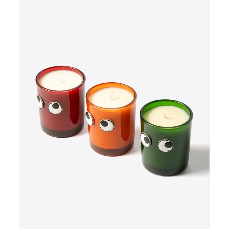 U-STREAM ���˥� �ϥ���ɥޡ��� ANYA HINDMARCH Set of 3 Mini Candles Eyes in Natural Wax ������ �ߥ� �����ɥ� ���å� 505092