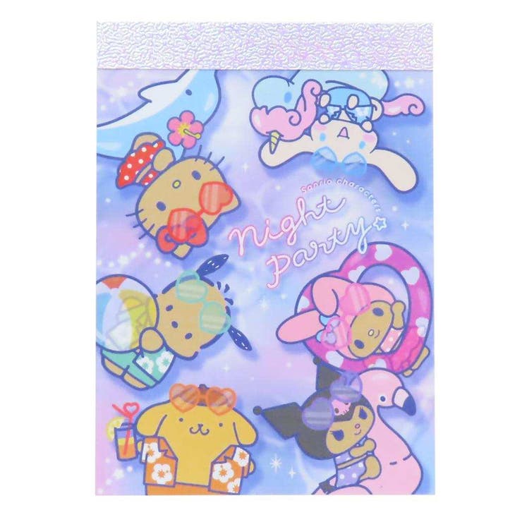cinemacollection サンリオキャラクターズ メモ帳 ミニメモ night party サンリオ カミオジャパン 新学期準備文具 キャラクター グッズ その他