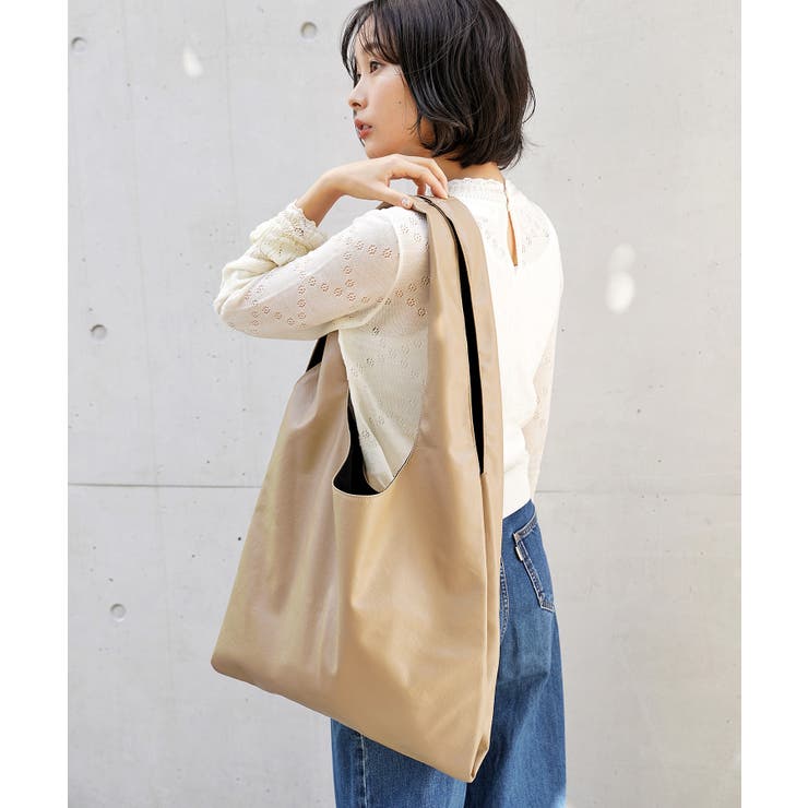 【10％OFFクーポン！11/27(木)1:59まで】DEVICE トートバッグ バッグ マルシェバッグ 大きいサイズ レディース フェイクレザー カジュアル シンプル 通勤 通学 大容量 A4 バッグ 肩掛けバッグ エコバッグ ショッピングバッグ 韓国