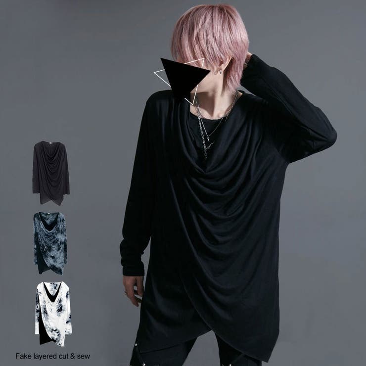 【10%OFFクーポン!11/27(木)1:59まで】SILVER BULLET ロンT メンズ 長袖Tシャツ おしゃれ フェイクレイヤード ドレープ カットソ...