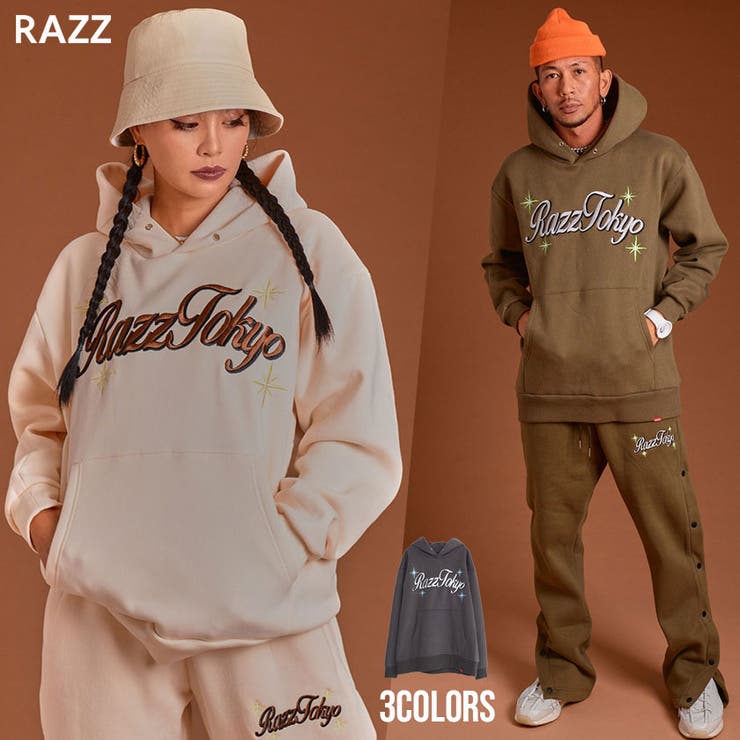 【10%OFFクーポン!11/27(木)1:59まで】SILVER BULLET パーカー メンズ RAZZ ブランド 韓国ファッション 刺繍 裏起毛 プルパー...