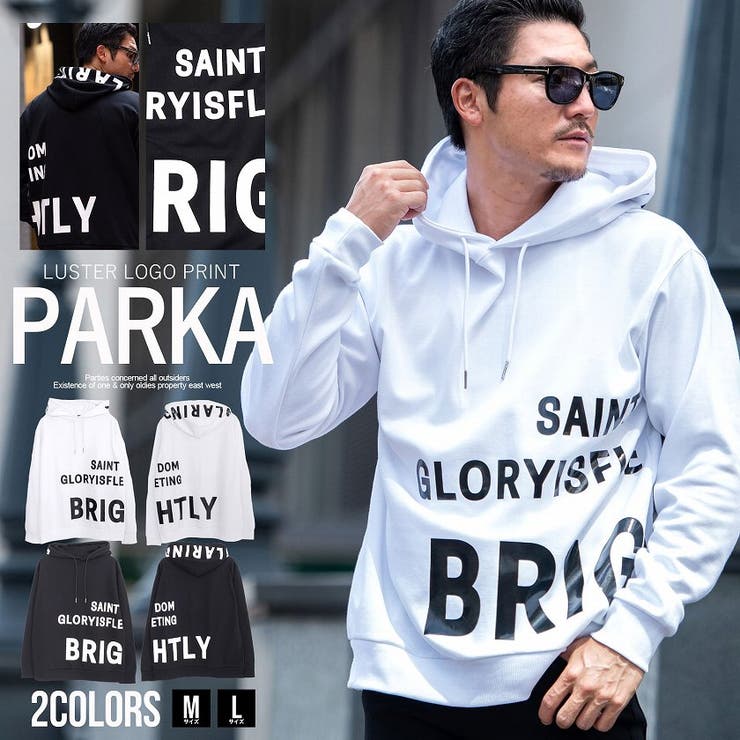 SILVER BULLET パーカー メンズ おしゃれ トップス 長袖 光沢プリント ロゴ プルオーバー スウェット スエット プルパーカー M L XL ユニセックス カジュアル 男 男性 服 CavariA ブラック 黒 ホワイト 白 春 秋 冬 秋