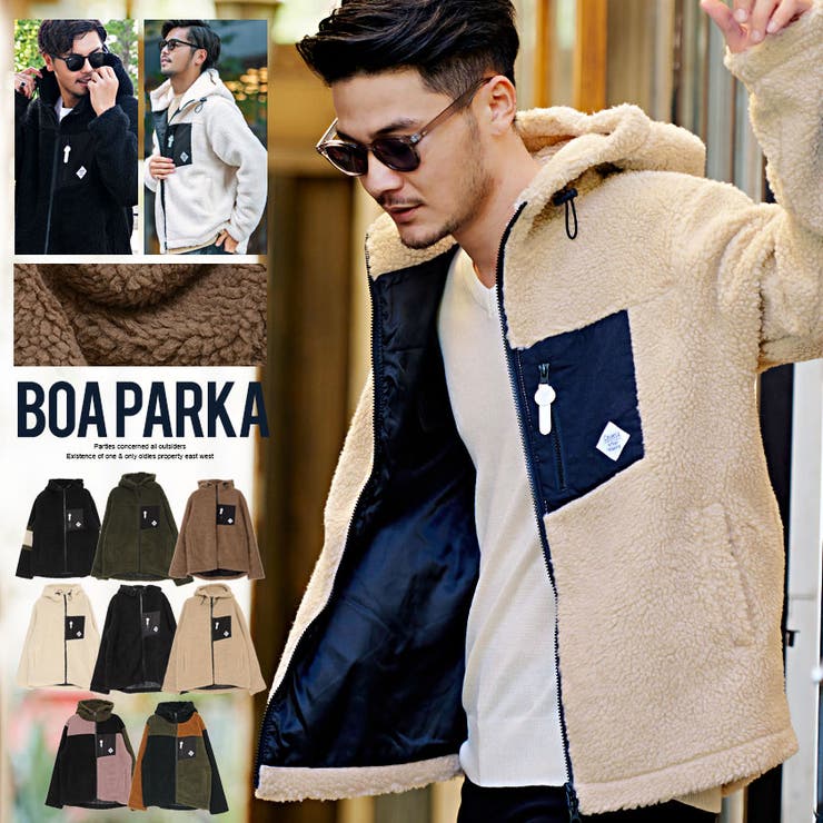 SILVER BULLET ボア パーカー メンズ アウター 大きいサイズ ブランド おしゃれ ブルゾン ジップパーカー カジュアル アウトドア 大人 ブラック...