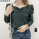 【5%OFFクーポン 9/11 1:59まで】GORGE ギャザースクエアTOPS トップス