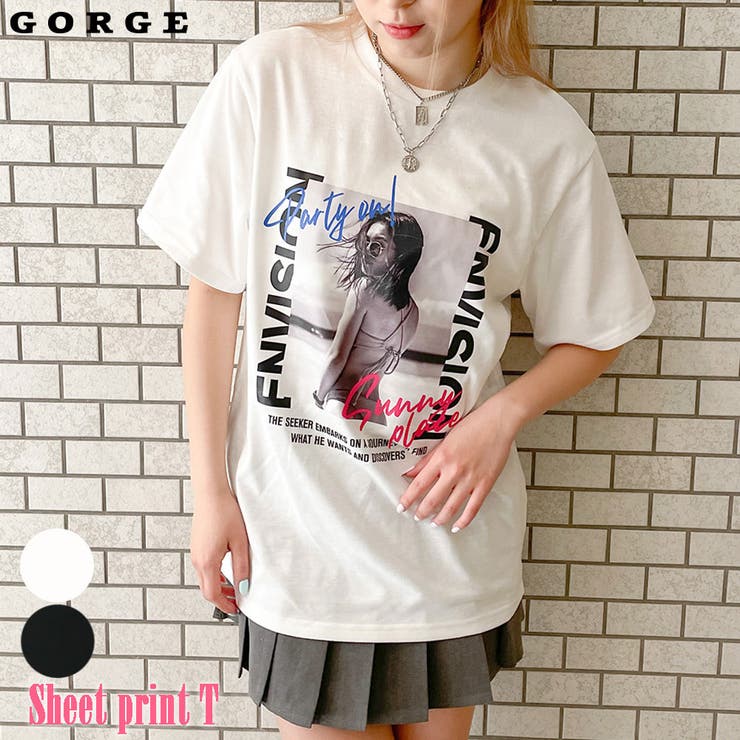 GORGE シートプリントTシャツ トップス