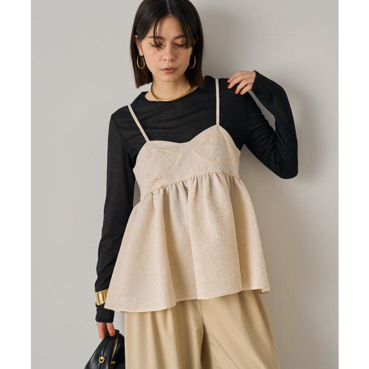 PAL GROUP OUTLET 【Loungedress】レオパードジャガードキャミビスチェ トップス