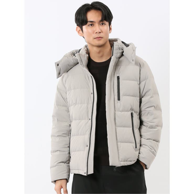 【10％OFFクーポン！2/10(火)1:59まで】TAKA-Q MEN ストレッチツイル フード脱着 ダウン アウター(コート・ジャケットなど)