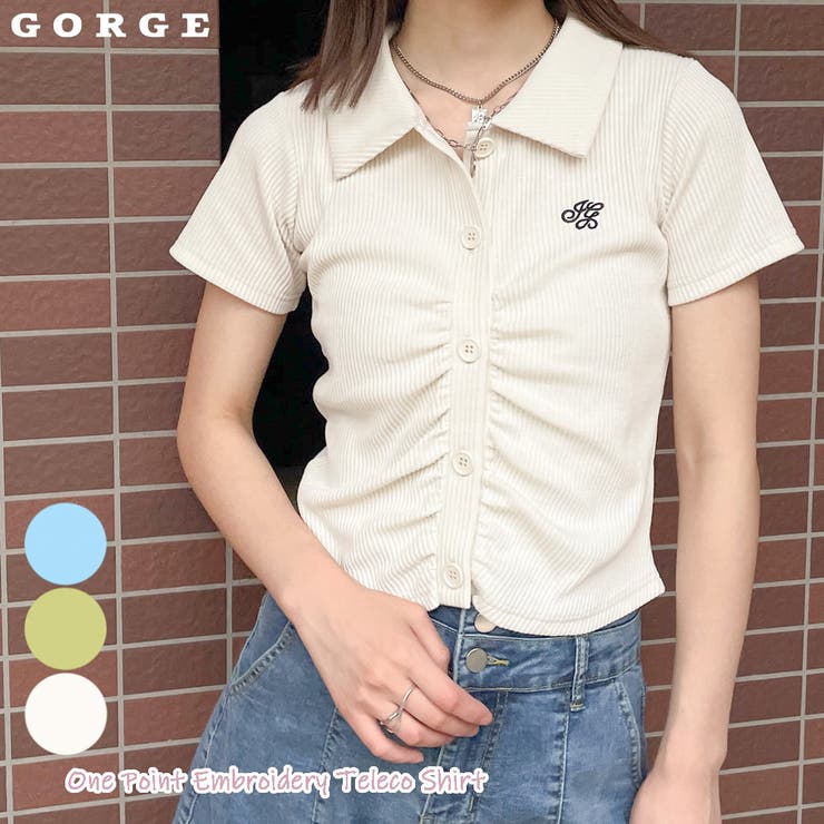 GORGE ワンポイント刺しゅうテレコTOPS トップス